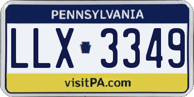 PA license plate LLX3349