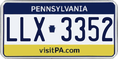 PA license plate LLX3352