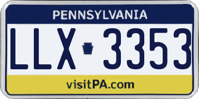 PA license plate LLX3353