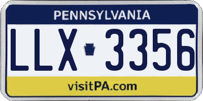 PA license plate LLX3356
