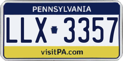 PA license plate LLX3357