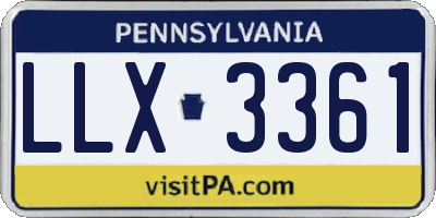 PA license plate LLX3361