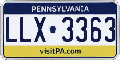 PA license plate LLX3363