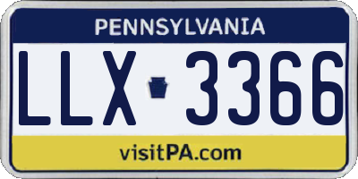 PA license plate LLX3366