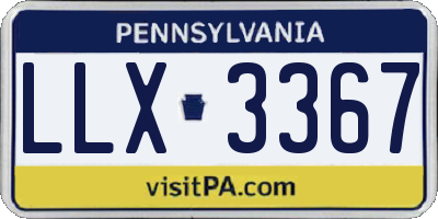 PA license plate LLX3367