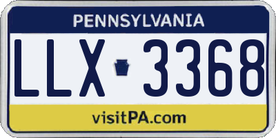 PA license plate LLX3368