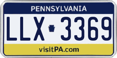 PA license plate LLX3369