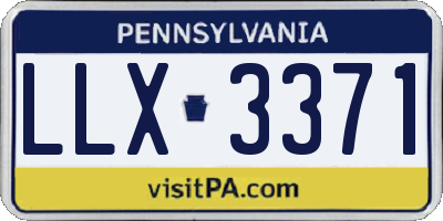 PA license plate LLX3371