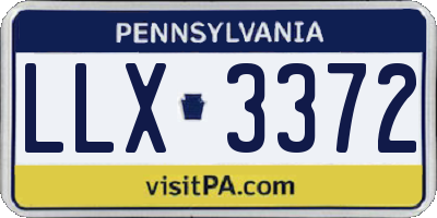 PA license plate LLX3372