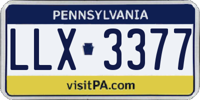 PA license plate LLX3377