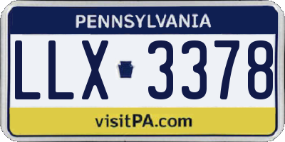 PA license plate LLX3378