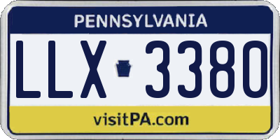 PA license plate LLX3380
