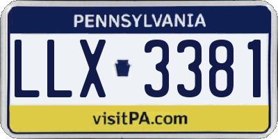 PA license plate LLX3381