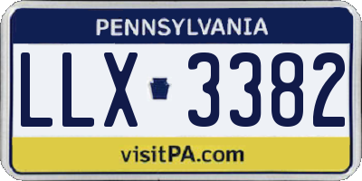 PA license plate LLX3382