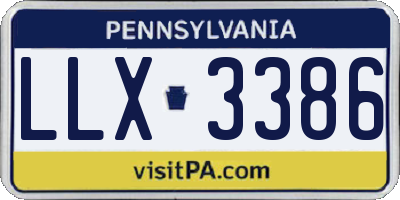 PA license plate LLX3386