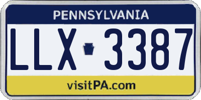 PA license plate LLX3387