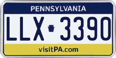 PA license plate LLX3390