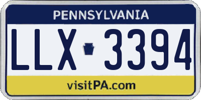 PA license plate LLX3394