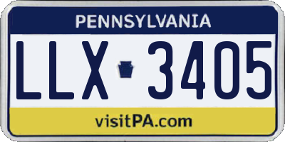 PA license plate LLX3405