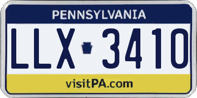 PA license plate LLX3410
