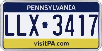 PA license plate LLX3417