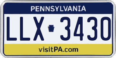 PA license plate LLX3430