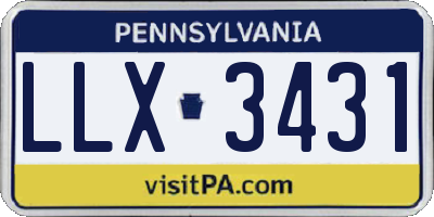 PA license plate LLX3431