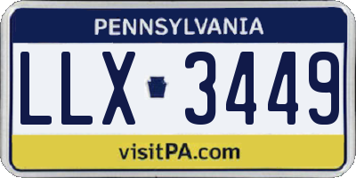 PA license plate LLX3449