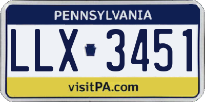 PA license plate LLX3451
