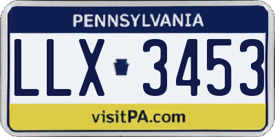 PA license plate LLX3453