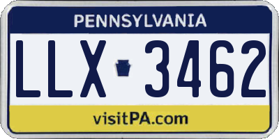 PA license plate LLX3462