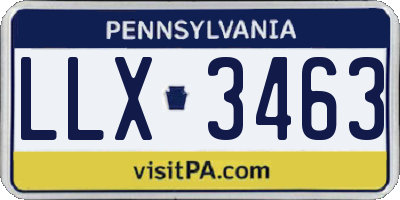 PA license plate LLX3463