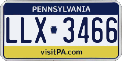 PA license plate LLX3466