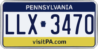 PA license plate LLX3470