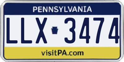 PA license plate LLX3474