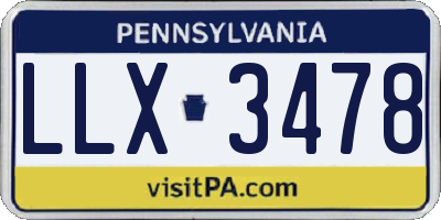 PA license plate LLX3478