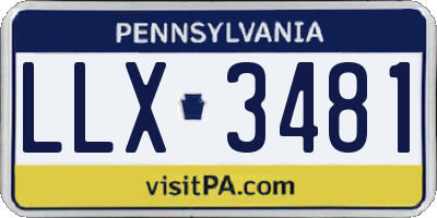 PA license plate LLX3481