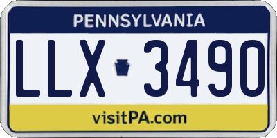 PA license plate LLX3490