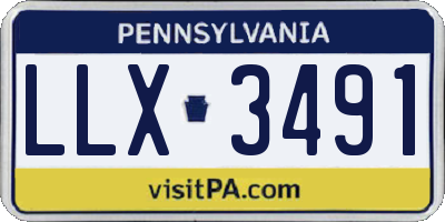 PA license plate LLX3491