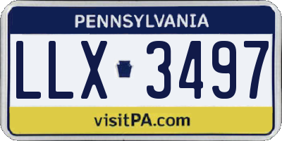 PA license plate LLX3497