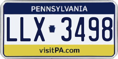 PA license plate LLX3498