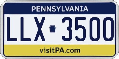 PA license plate LLX3500