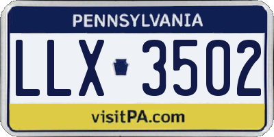 PA license plate LLX3502