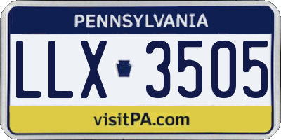 PA license plate LLX3505