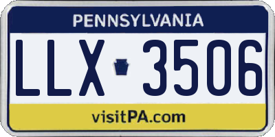 PA license plate LLX3506