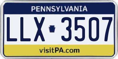 PA license plate LLX3507