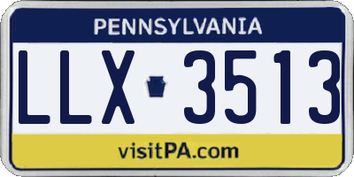 PA license plate LLX3513