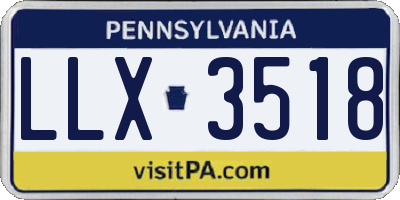 PA license plate LLX3518