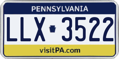 PA license plate LLX3522