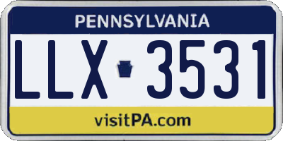 PA license plate LLX3531